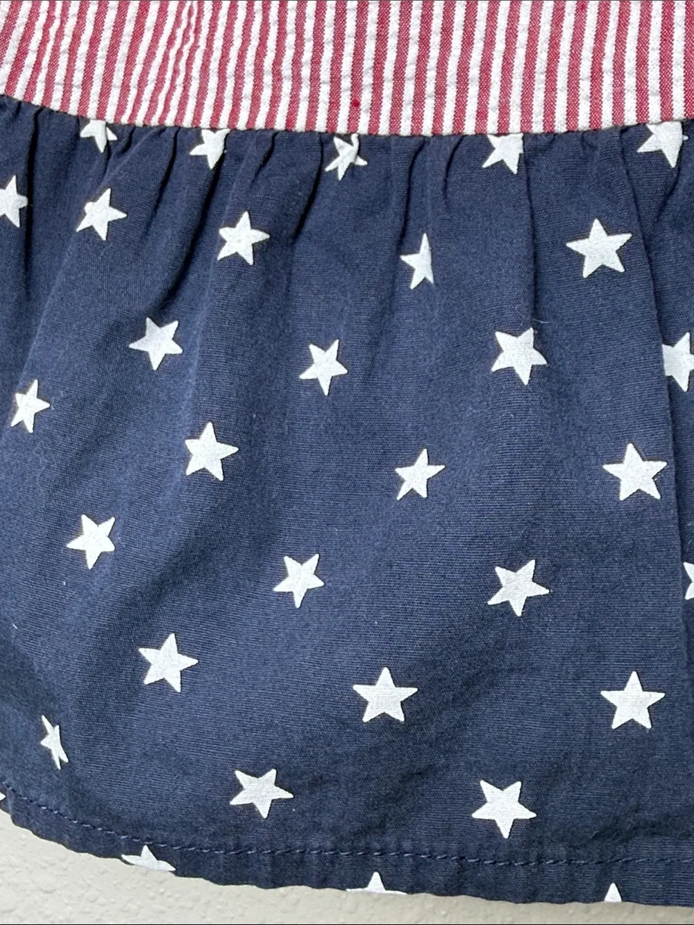 Gymboree Girls 8 Tiered Patriotic Skirt Skort Ruffles Seersucker Stars‎ Stripes